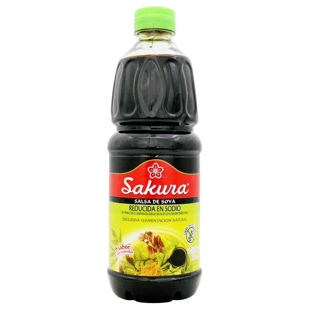 Salsa de Soya Sakura Baja en Sodio 500 ml.